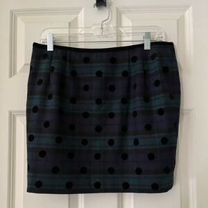 NWT Talbots Tartan Plaid Polka Dot A-line Skirt-velvet accents holiday size 10